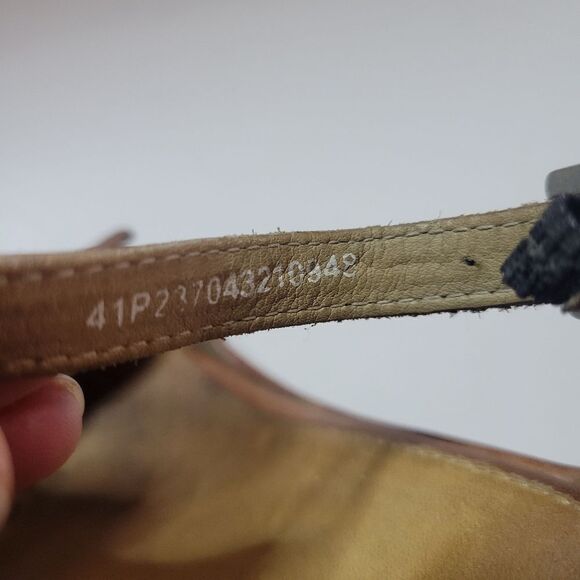 Ecco Brown Leather T-Strap Heeled Sandals - Picture 14 of 14